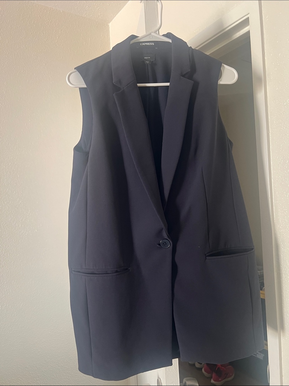 Express Sleeveless Navy Blazer